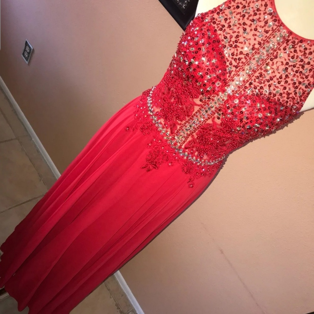 Red prom dress size 8